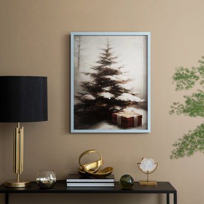 Art de Noël, série 2 - CCLXV III, reproduction d'art encadrée - bois massif