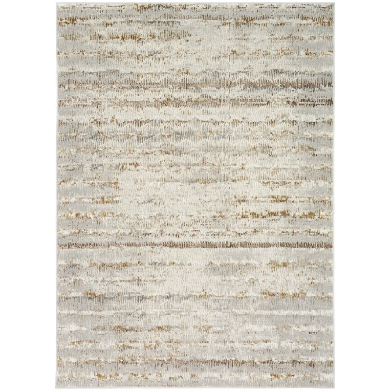 Calvin Klein CK073 Compass Ivory Rust Modern Indoor Rug, Rectangle 7'10" x 9'10"