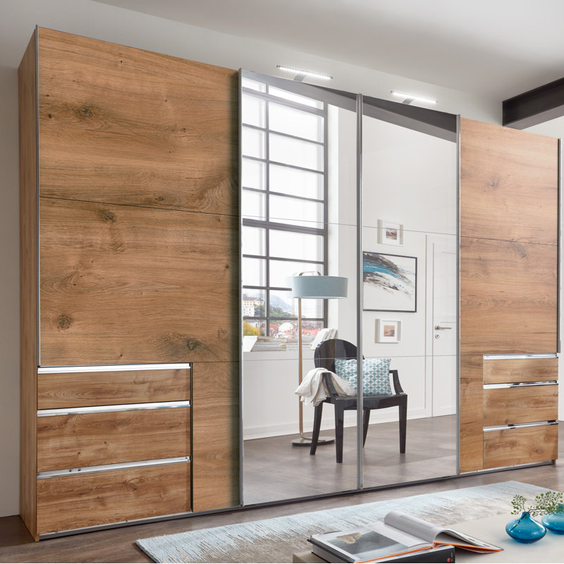 Ardzan 4 Door Manufactured Wood Wardrobe, 236cm H x 350cm W x 65cm D