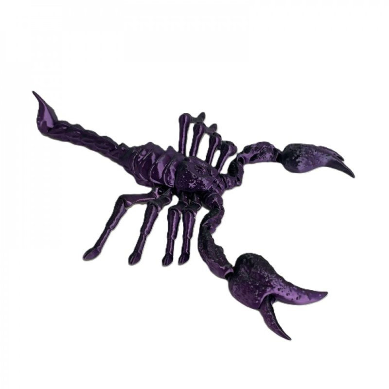 3D Printed Colorful Scorpion Figurine, Purple/Black