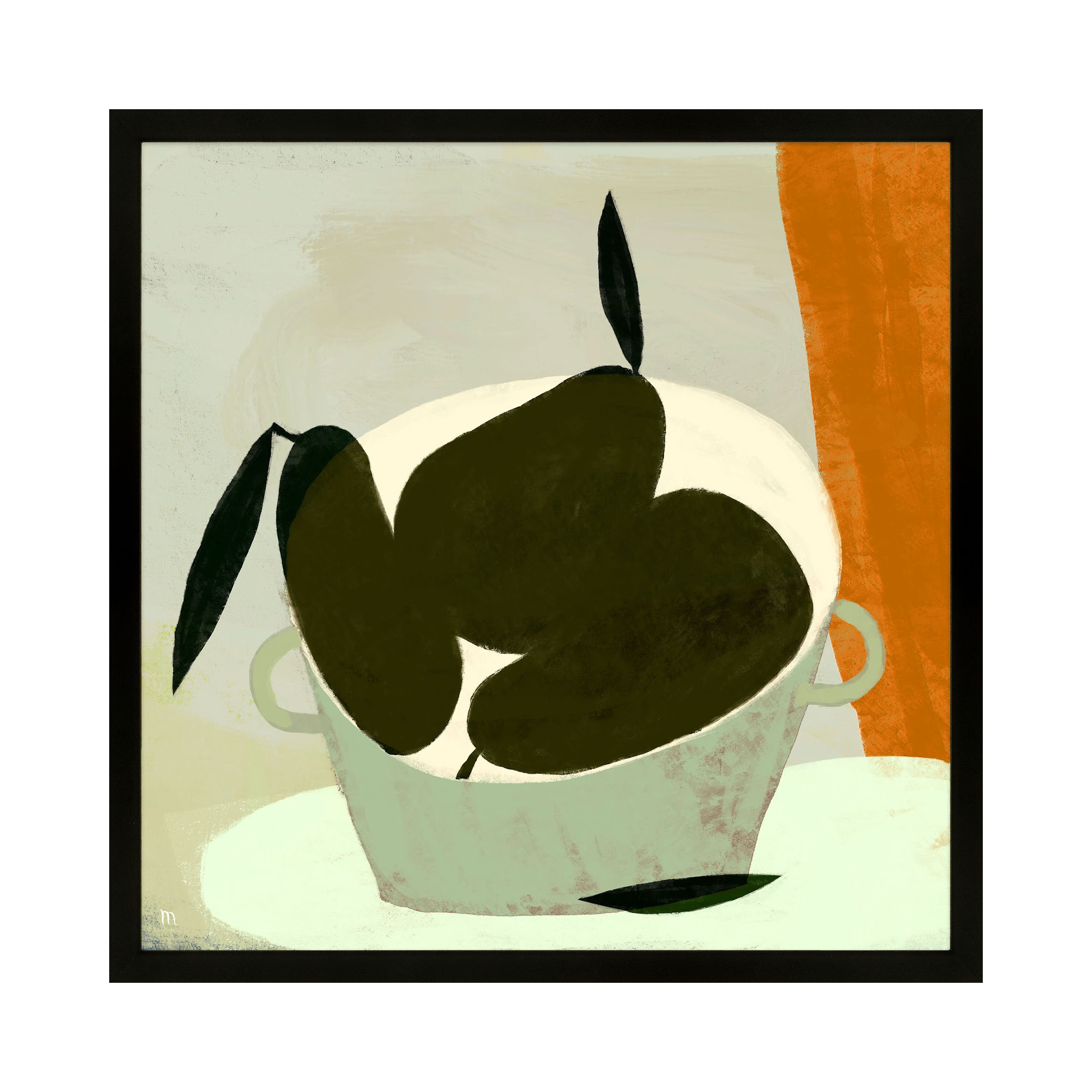Three Pears by StudioM, Black, 44" H x 44" W x 1.25" D