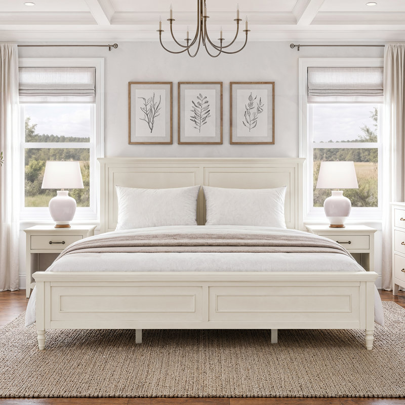 Lit plateforme Avila, Beige, King