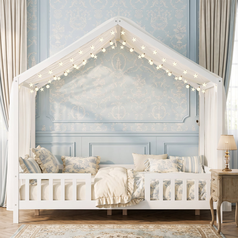 Lit de plancher pour enfant Montessori, Lit double, Blanc