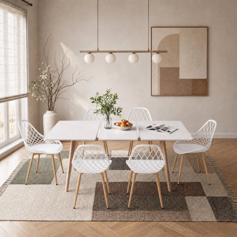 Jenneen 6 -Person Extendable Dining Set, Black