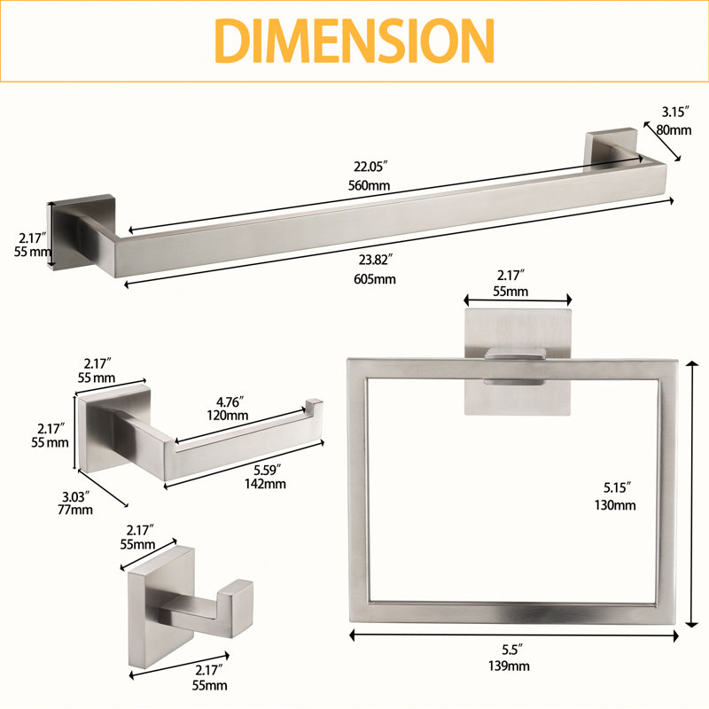 5 - Piece Bathroom Hardware Set, Brushed Nickel
