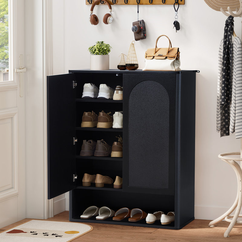 15 Pair Shoe Storage Cabinet, Black