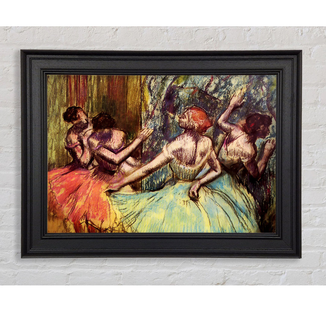 Gerahmtes Leinwandbild Degas Four Dancers Behind the Scenes