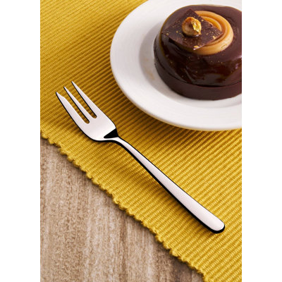 Aria Stainless Steel Cake Fork Set of 12 | 6", Silver