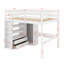 Lit mezzanine double avec bureau, garde-robe, tablettes et tiroirs-1206985184