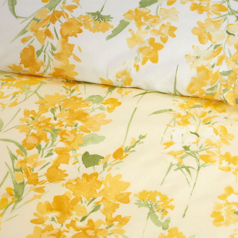 Wisteria Lemon Floral Super Soft Polyester Duvet Set, Double Bed (200 x 200 cm)