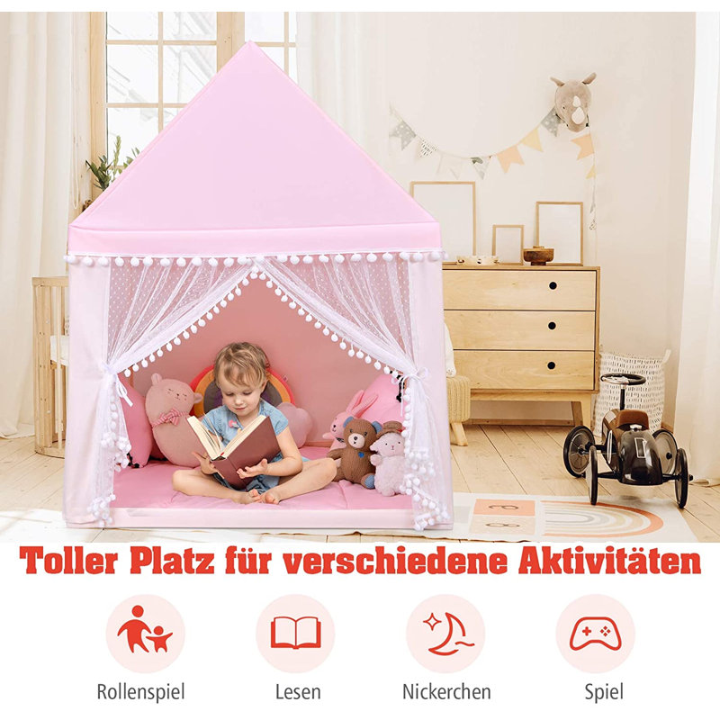 Mccormick Freeport Park 120cm W x 105cm D Indoor Cotton Playhouse, Pink