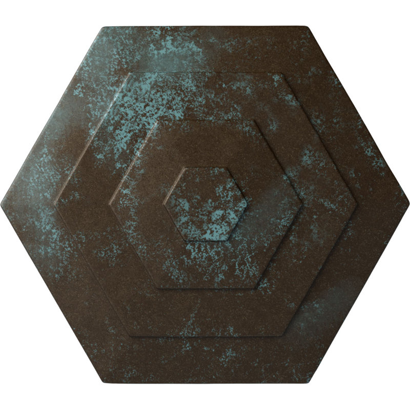Médaillon de plafond 23 1/4 po x P 7/8 po Woodruff, Patine bleue bronze