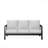 75" All-Weather Aluminum 3-Seat Patio Sofa With Thick Light Gray Cushions & Black Frame-328072585