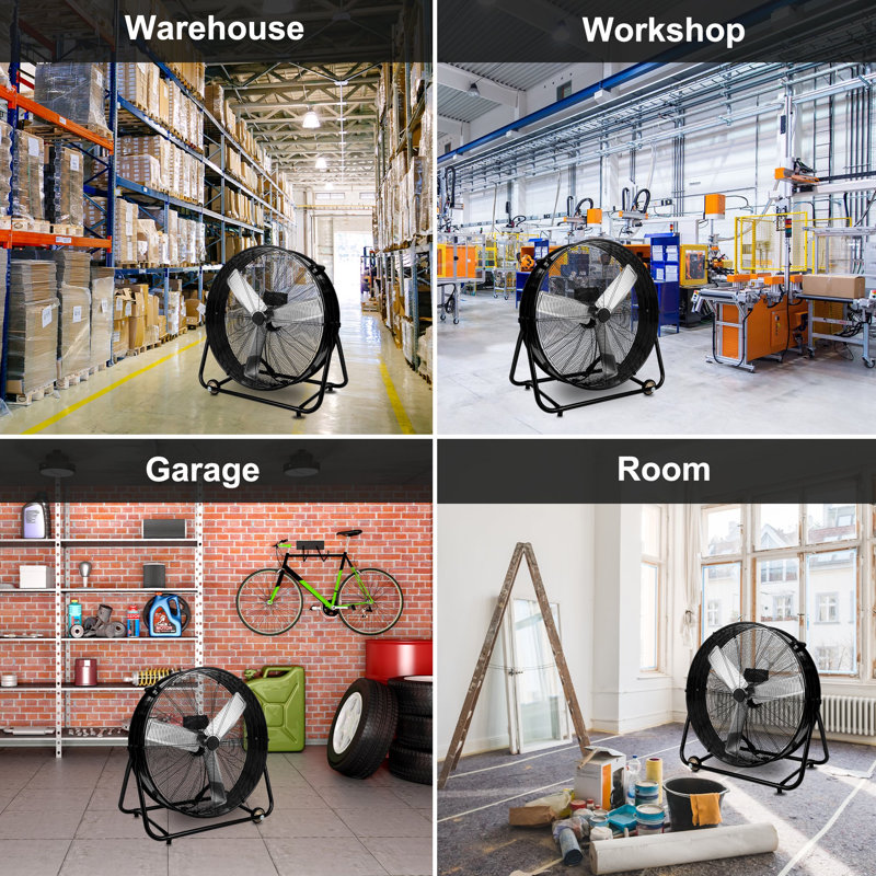 Tambour industriel robuste 30 pouces 3 vitesses 11000 pi³ / min