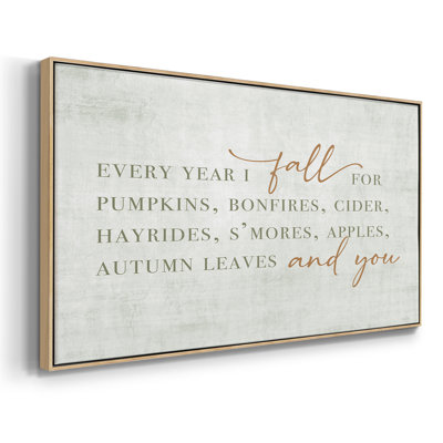 Fall For You- Framed Gallery Wrapped Canvas -Ready to Hang