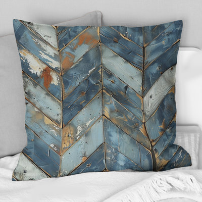 Plancher en bois bleu bébé et argent II - coussin de ferme