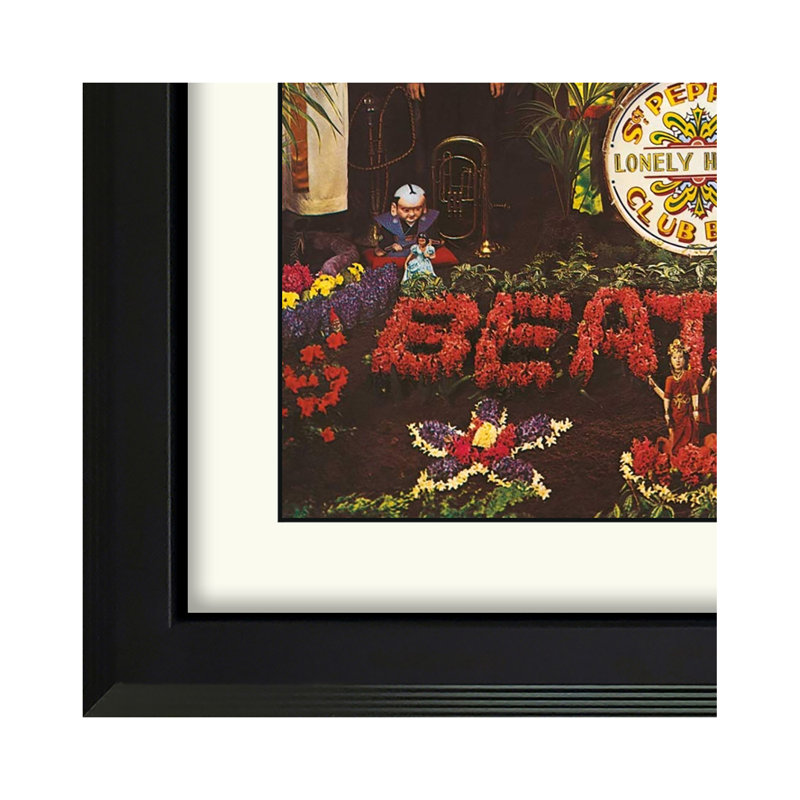  The Beatles "Sgt. Pepper's Lonely Hearts Club Band", art mural de disque vinyle encadré, présentation de la pochette d'albums, décor de souvenirs de musique, cadeau unique pour les amateurs de vinyle