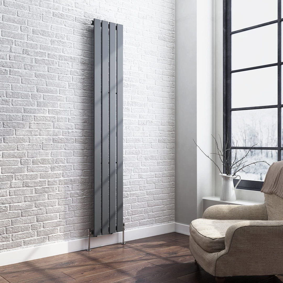 iBathUK Belgravia Vertical Single Slim Flat Panel Radiator Anthracite