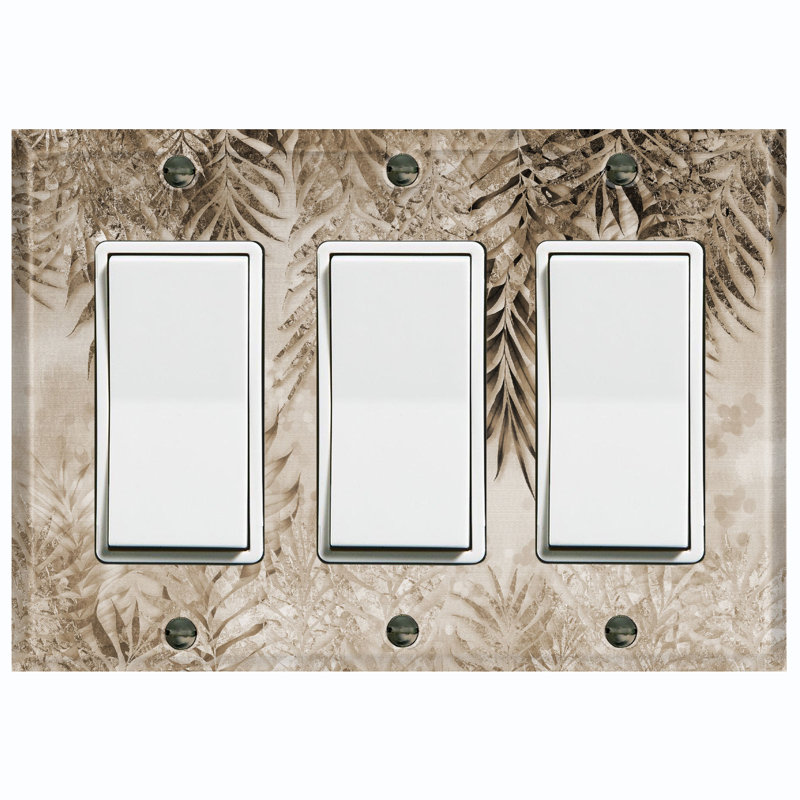 Plaque murale standard grise 3 feuilles