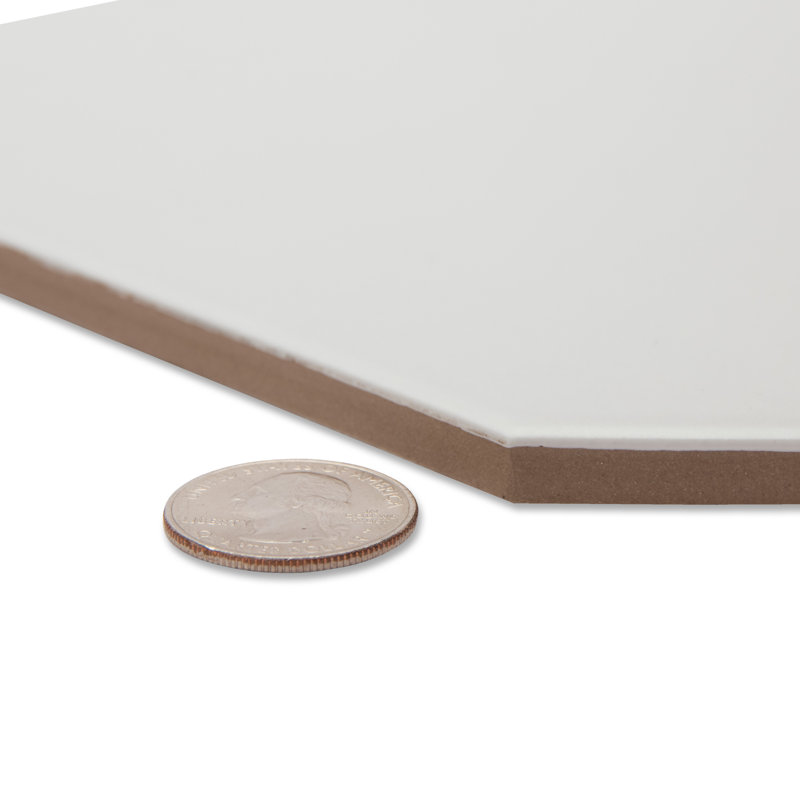 Nacar vaudois octogonal avec taco 7-7 / 8 po X 7-7 / 8 po Carreau de porcelaine pour plancher et mur, Blanc / multicolore