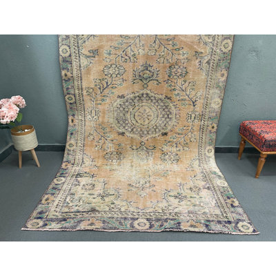 Tapis beige en laine Vintage Patchwork 66,5 x 112,6 po