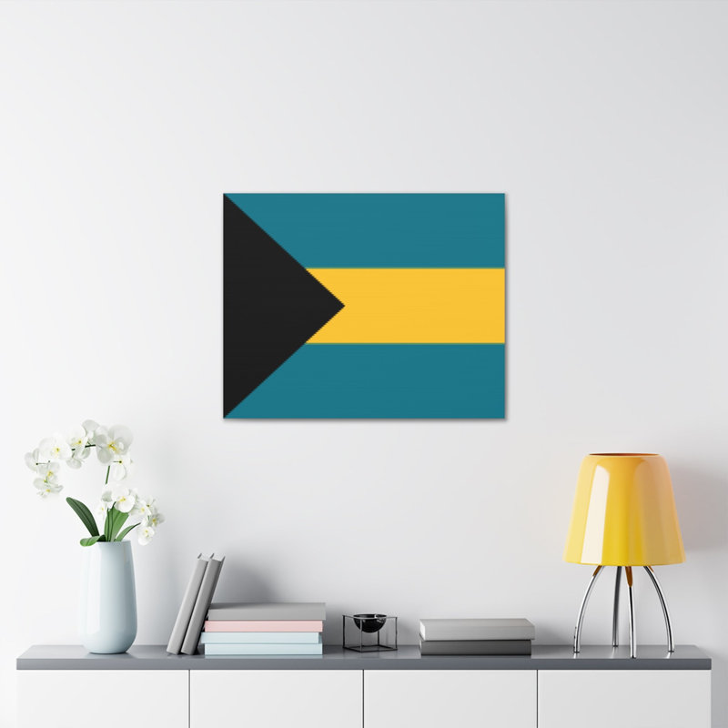 "Drapeau du pays des Bahamas" sur toile, H 12 po x l 16 po