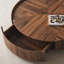 Table basse ronde en bois manufacturé noisette-1311574238