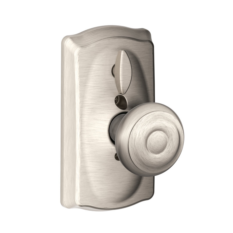 Georgian Keypad Knob with Camelot Trim, Satin Nickel, Keyed Alike, Yes