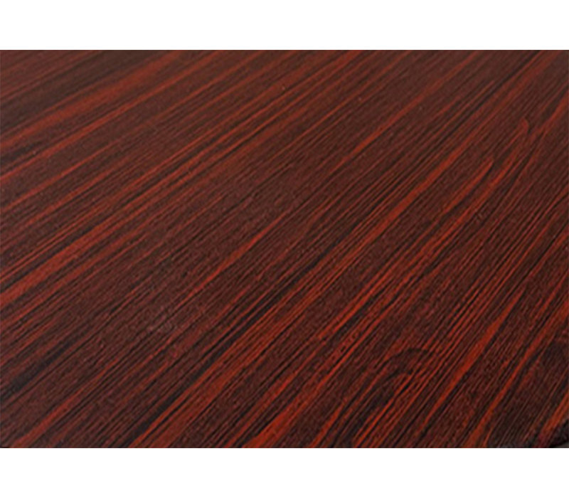 Indoor Powdercoated Wood Table Top, H 1,125 po x L 36 po x l 36 po, Cerisier grain de bois foncé