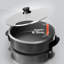 SUPERLEX Electric Frying Pan, 1500W Non-Stick Electric Skillet 30cm | Tempered Glass Lid, Detachable Thermostat, Adjustable Temperature Control, Steel Base, 7cm Deep Pan