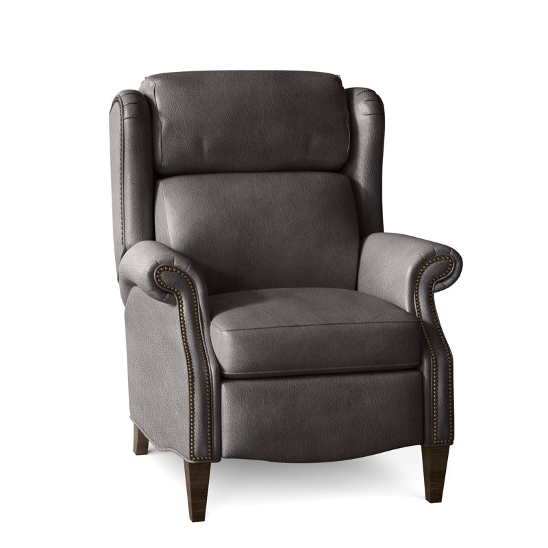 Miller Recliner, Aline Fumo Genuine Leather, Cobblestone, Natural