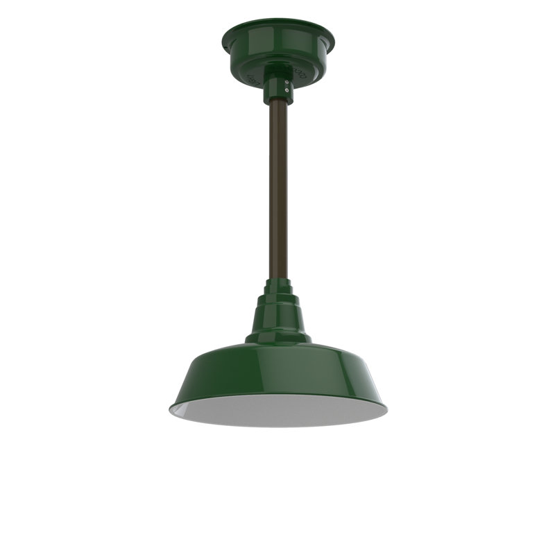 Vandervliet 1 - Light LED Single Pendant, 48" H x 12" W x 12" D, Vintage Green/Mahogany Bronze