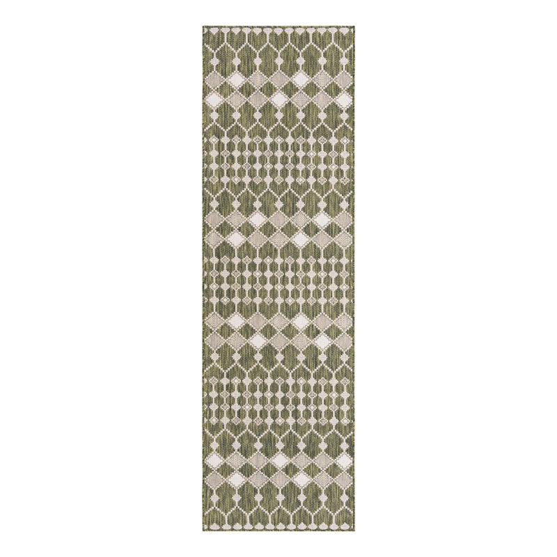 Tapis d'extérieur Green_Unique Loom Traliccio, Tapis de couloir 2 pi 11 po x 10 pi