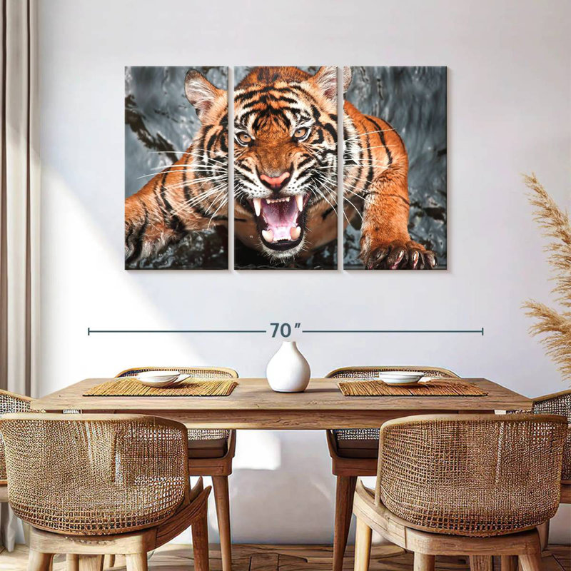 Célèbre fureur du tigre, H 36 po x l 57 po