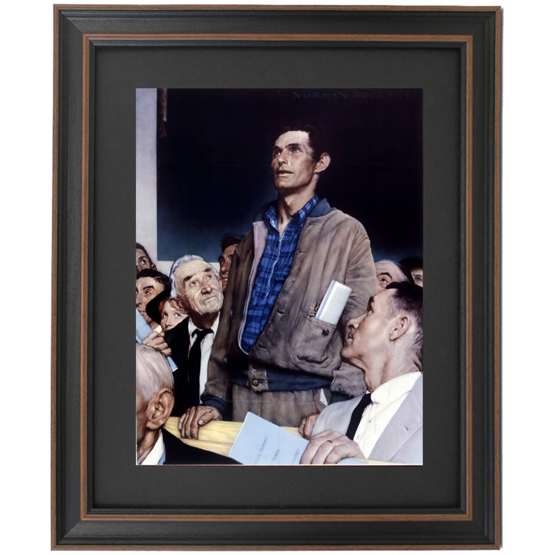 La liberté d’expression par Norman Rockwell | Reproduction encadrée, H 24 po x l 18 po