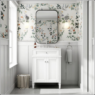 24-Inch Bathroom Vanity With Soft-Closing Doors, Tip-Out Drawer, And Organizers For Compact Spaces