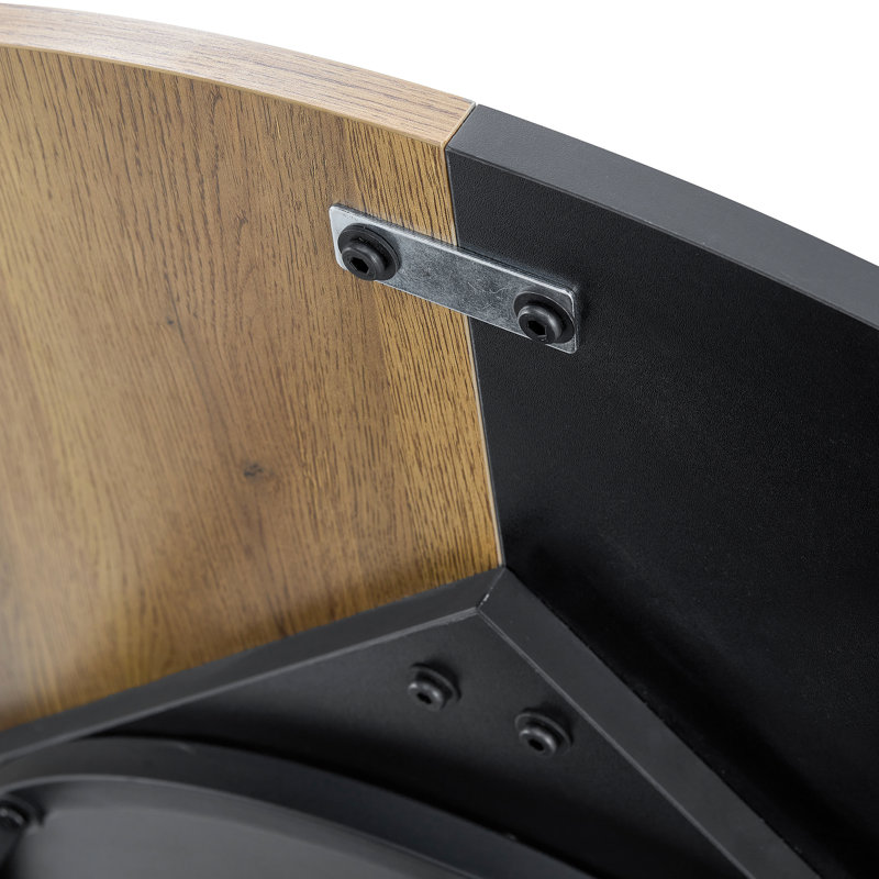 Table de salle à manger ronde avec rangement double couche - bois moderne et design