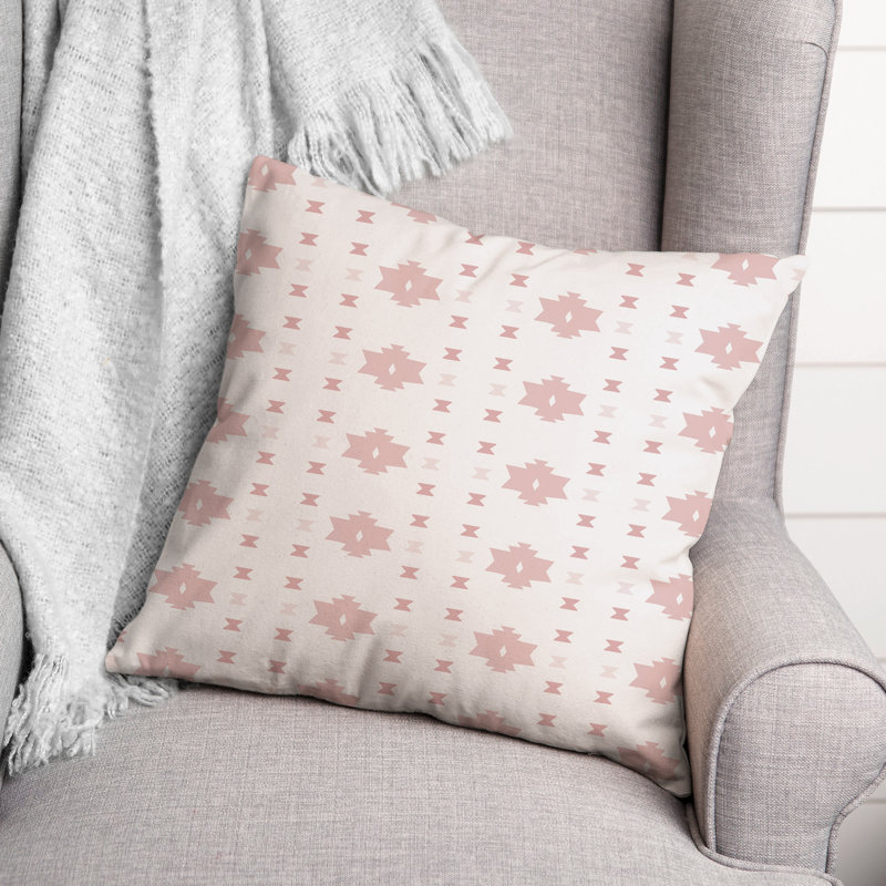 Housse et insert de coussin d'extérieur carré Southwest Shapes 7, Rose, 20 po x 20 po