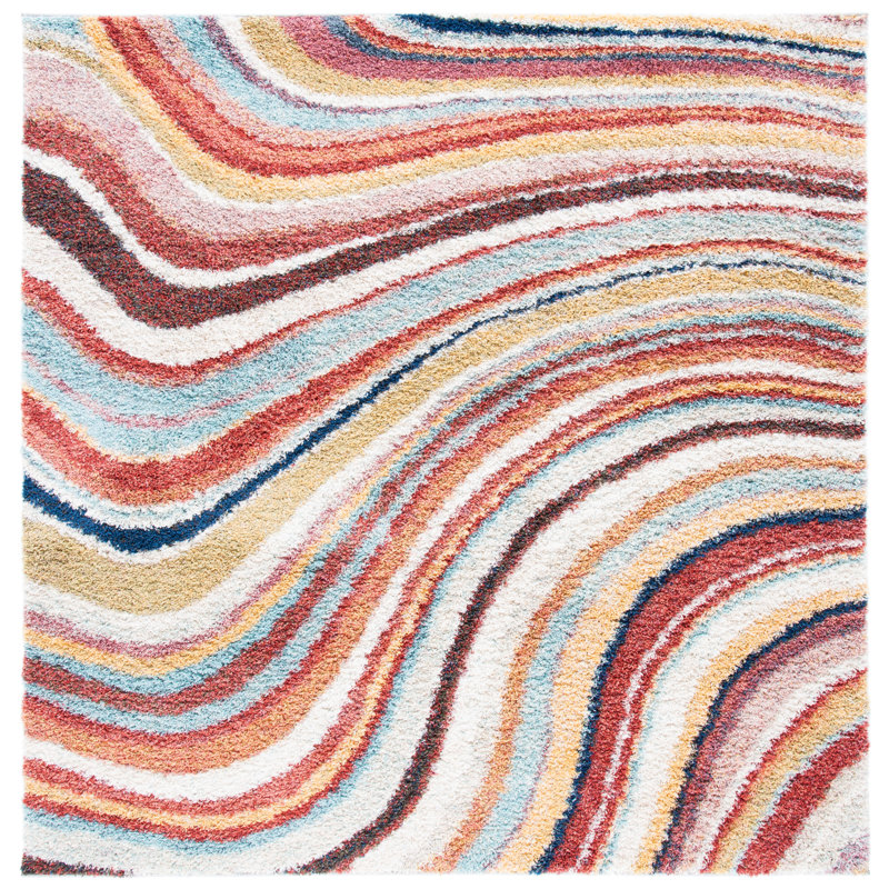 Tapis abstrait Araud Performance, Carré 6 pi 7 po