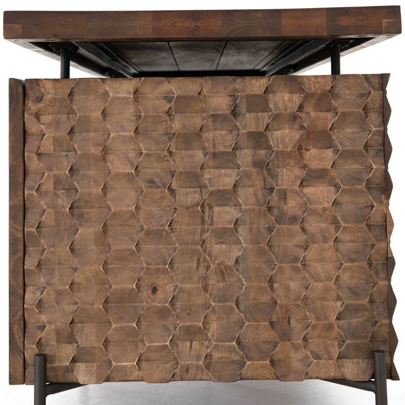 Raffael Solid Wood Credenza Desk, Brown