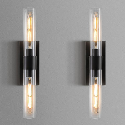 Zolee Dimmable Glass and Brass Wall Sconce