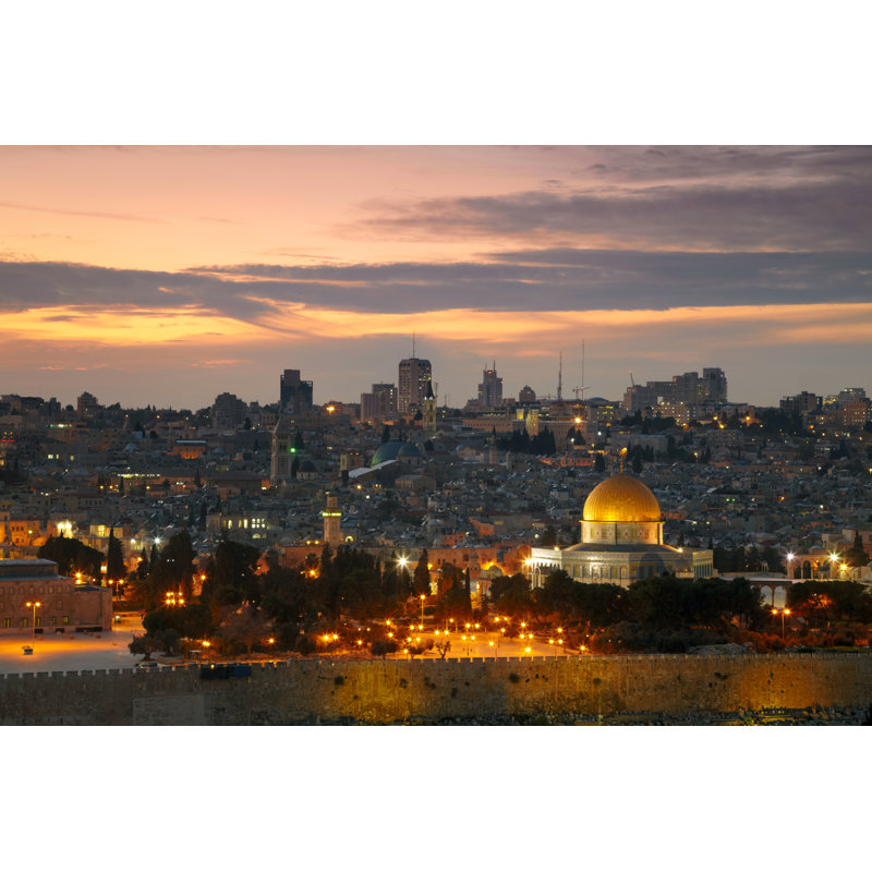 View To Jerusalem Old City, Israel by Silverjohn - Wrapped Canvas Print, 30cm H x 46cm W