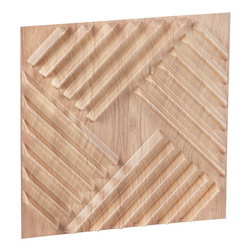 3D Wall Panels 19.7x19.7 in PVC 32 Sq.Ft Coverage Slat Light Wood Color