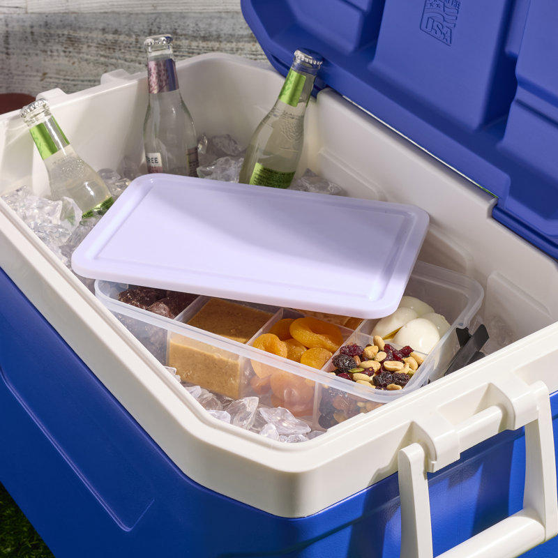 Farberware SnackleBox Board and Box, Portable Snack Box with 11 Snack Dividers, Rectangle Plastic Chopping Board Lid and Locking Handles, 20 x 32cm