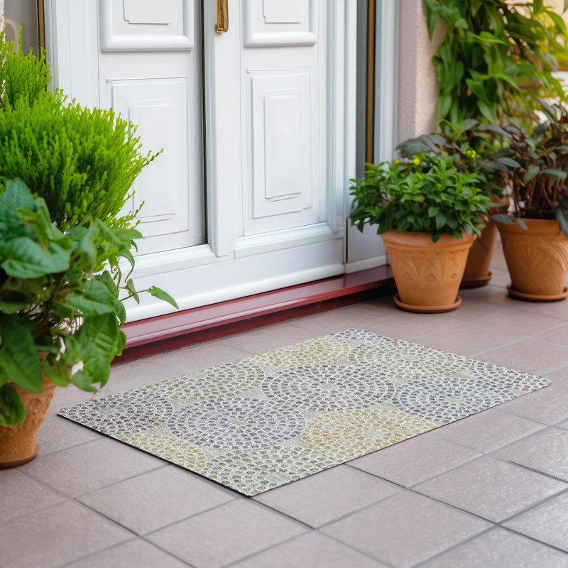 Tapis intérieur / extérieur mâle avec envers antidérapant, Rectangle 1 pi 8 po x 2 pi 6 po