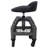 Marcille Backed Adjustable Height Ergonomic Industrial Stool with Footring and Wheels