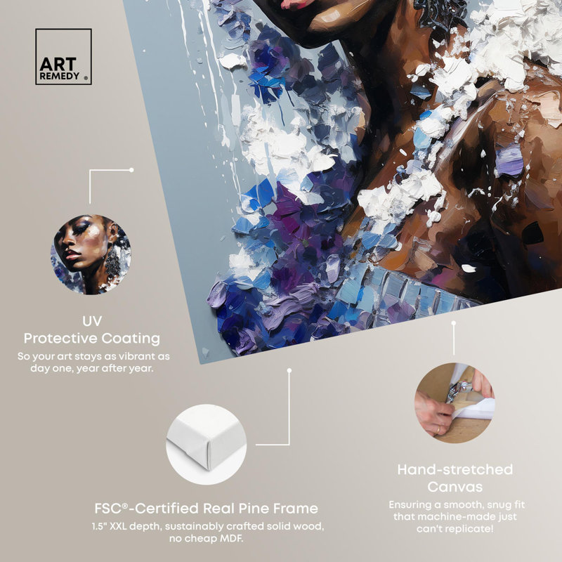 «Confetti Like Petals Girl», toile moderne par Art Remedy, Toile tendue, H 45 po x l 30 po