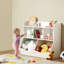 Casier de rangement en bois pour enfant avec rangement pour jouets et bibliothèque