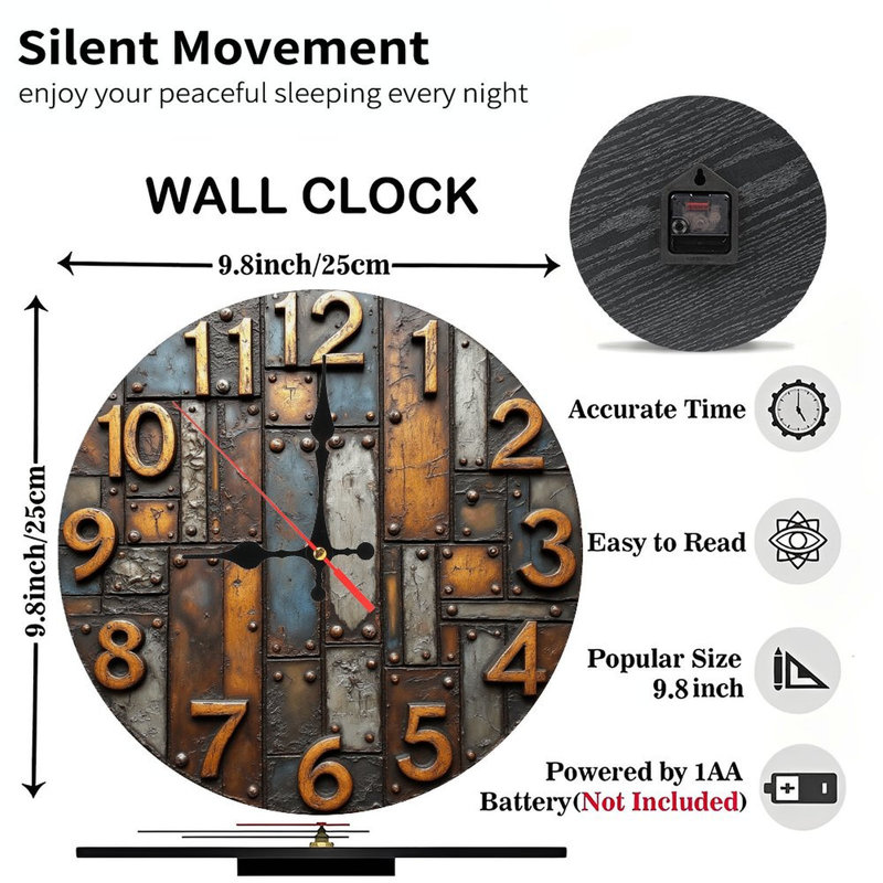 Horloge murale rustique