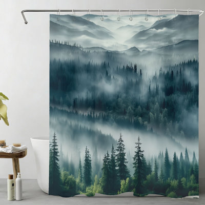 Rideau de douche Misty Forest Landscape